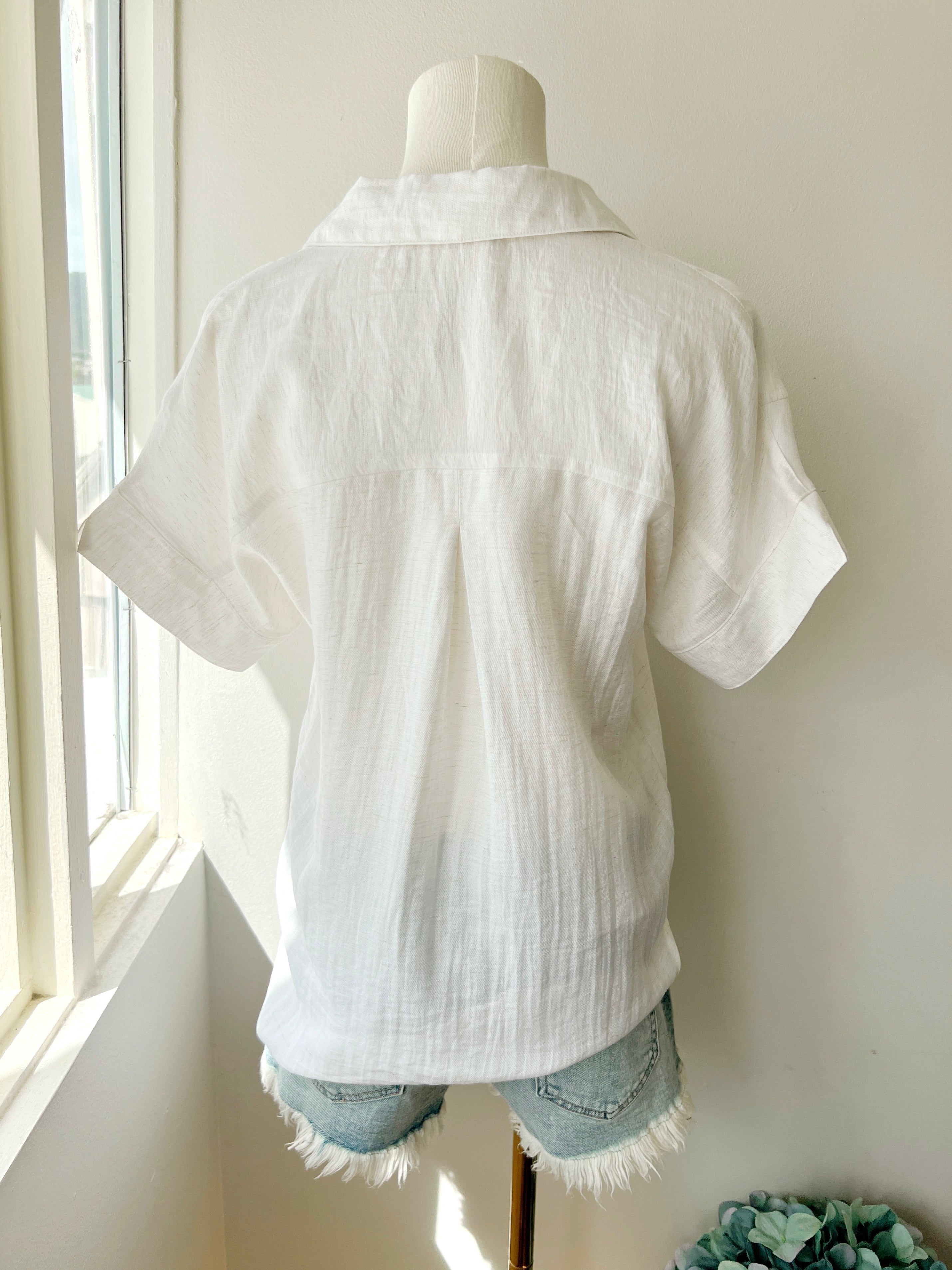 Button Front Short Sleeve Shirt