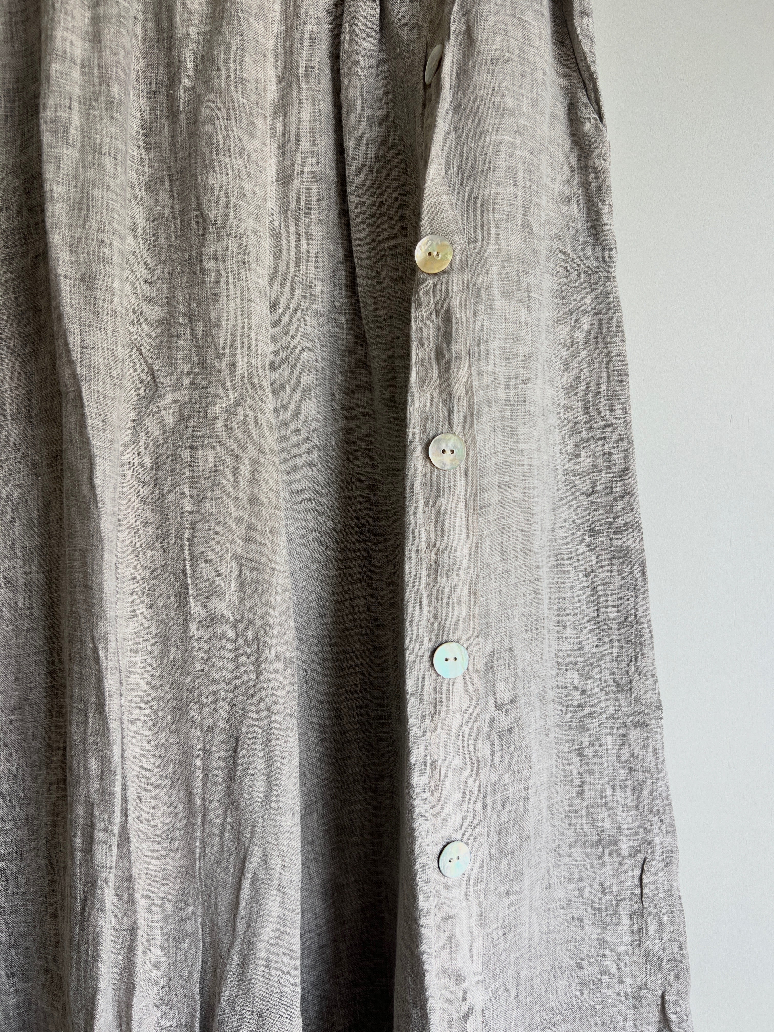 Linen Side Button Pants