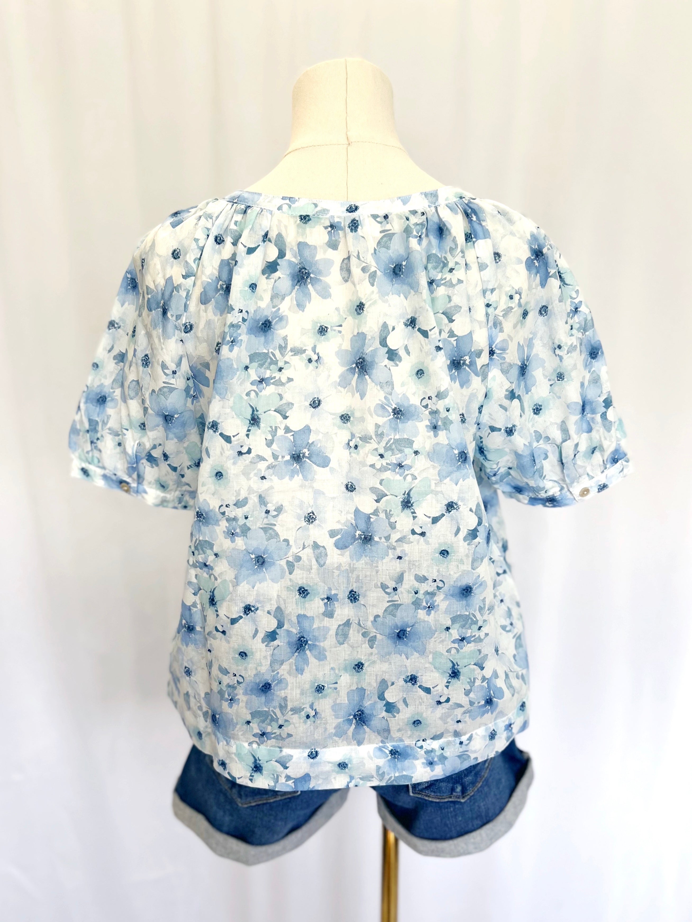 Floral Button Front Blouse