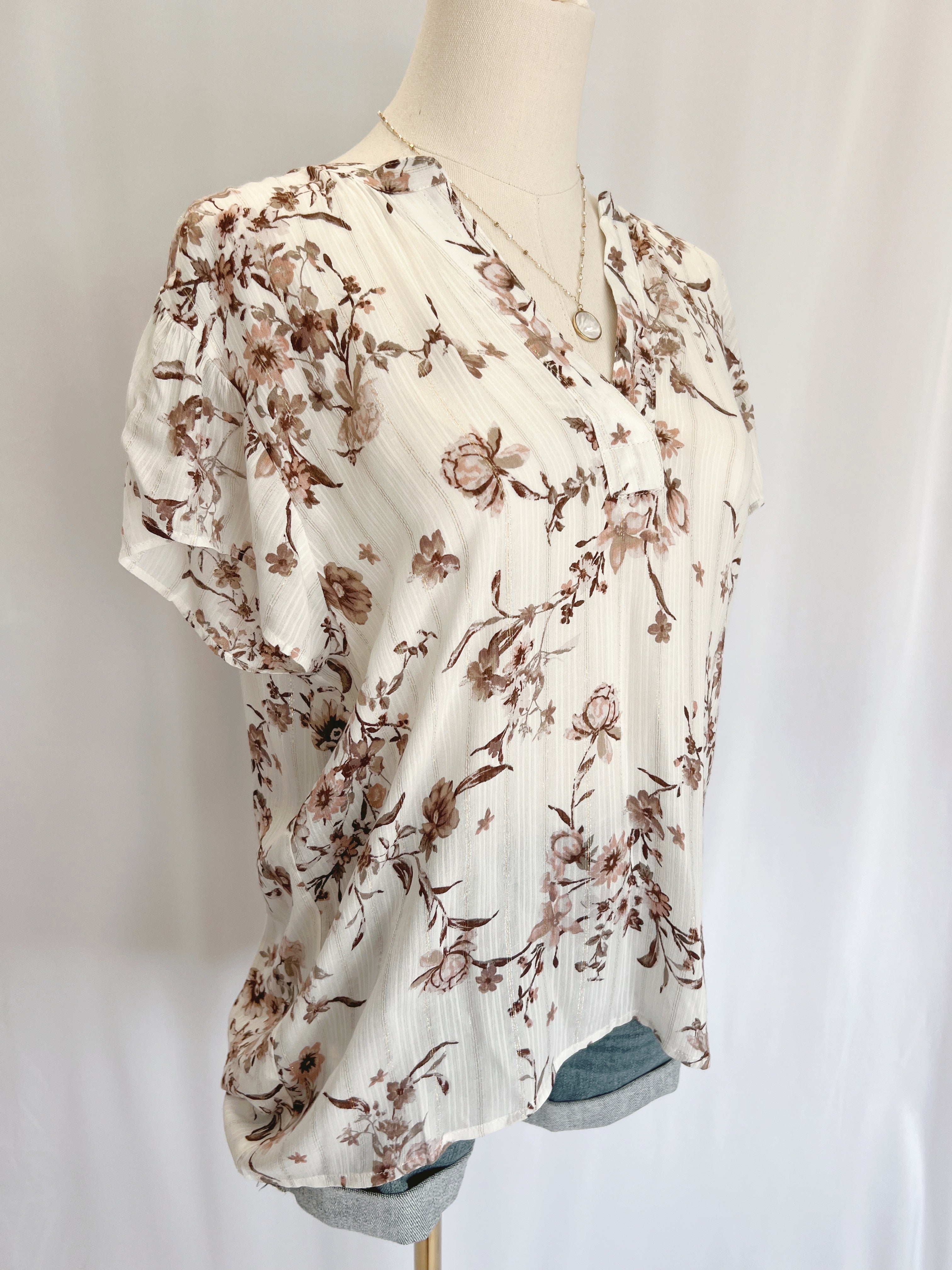 Floral V-Neck Blouse