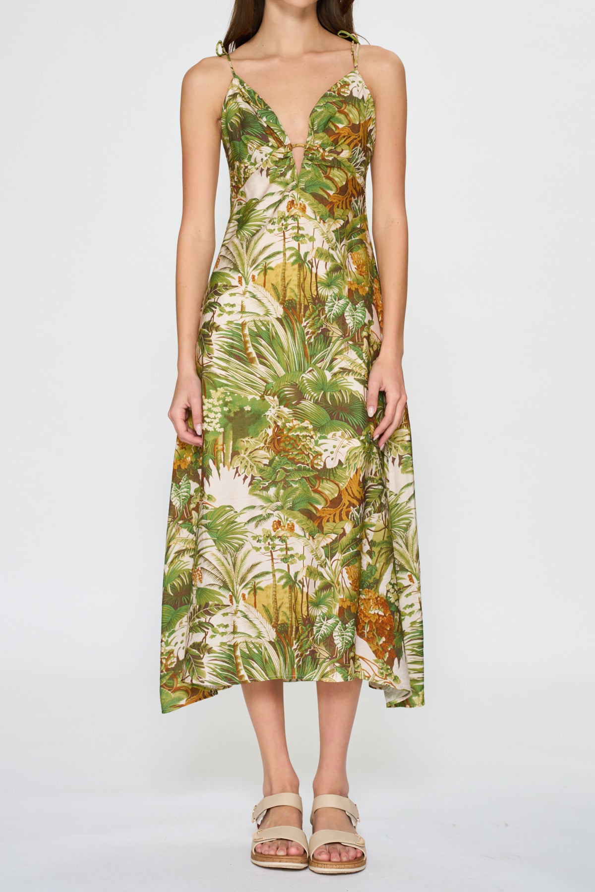 Jungle Print Midi Dress