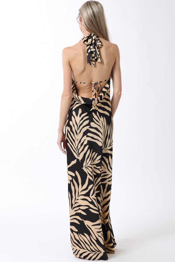 Asymmetric Cowl Neck Maxi Dress