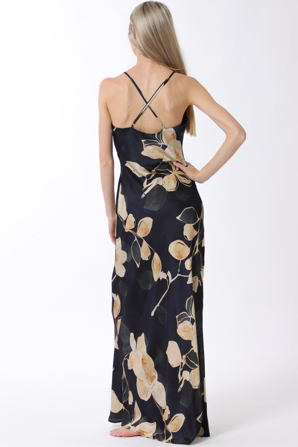 Floral V-Neck Slip Maxi Dress