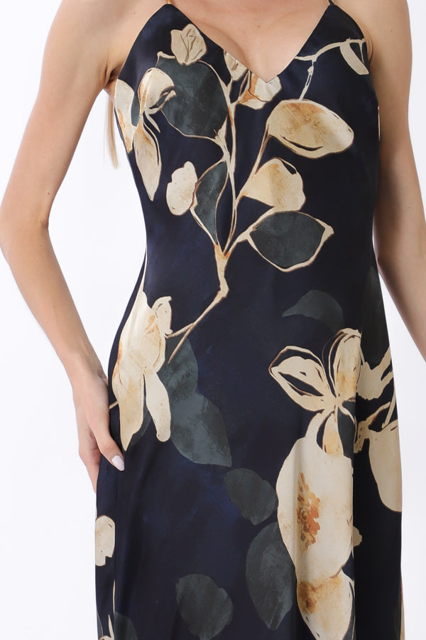 Floral V-Neck Slip Maxi Dress