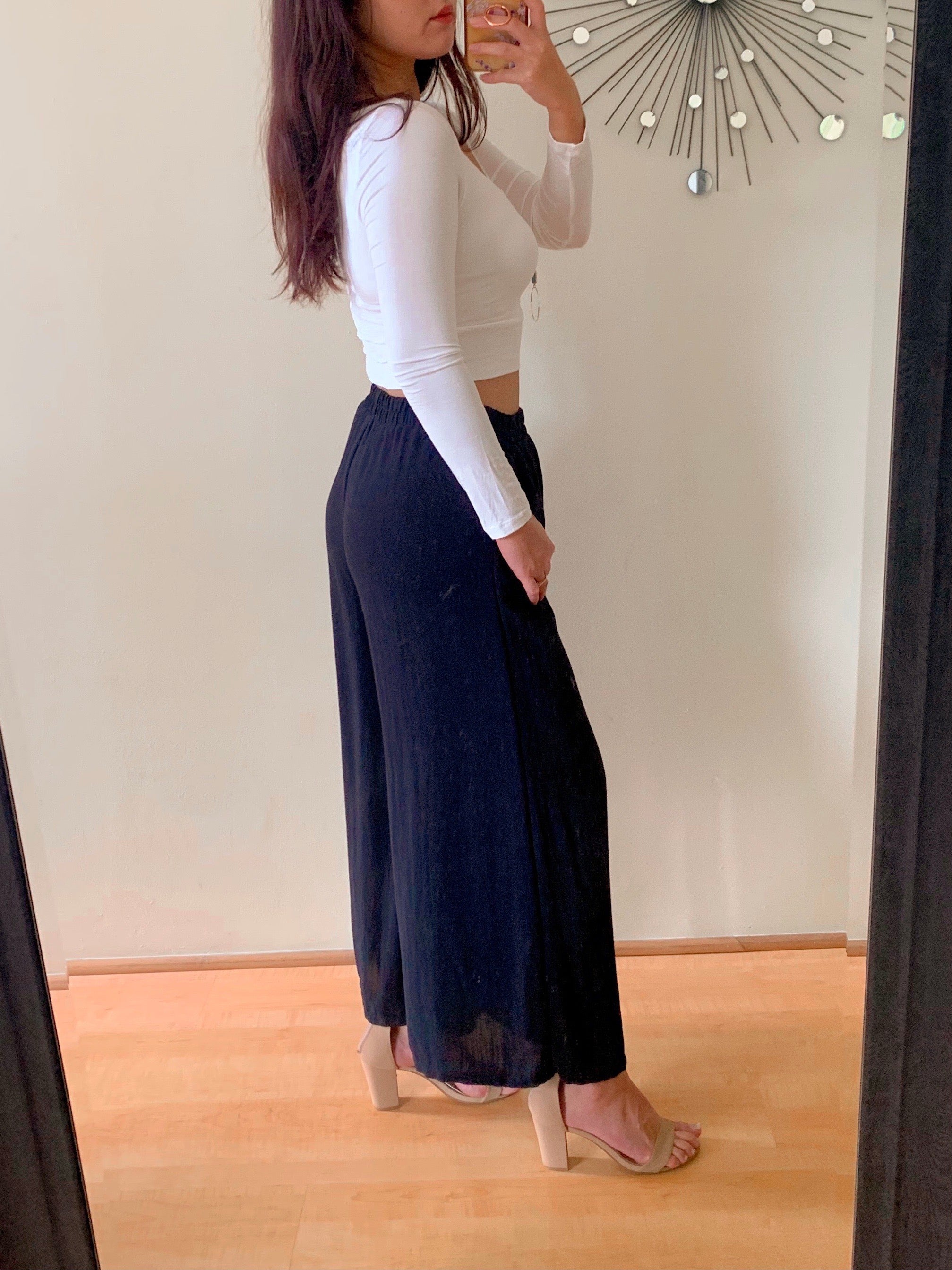 Elastic Cropped Pants