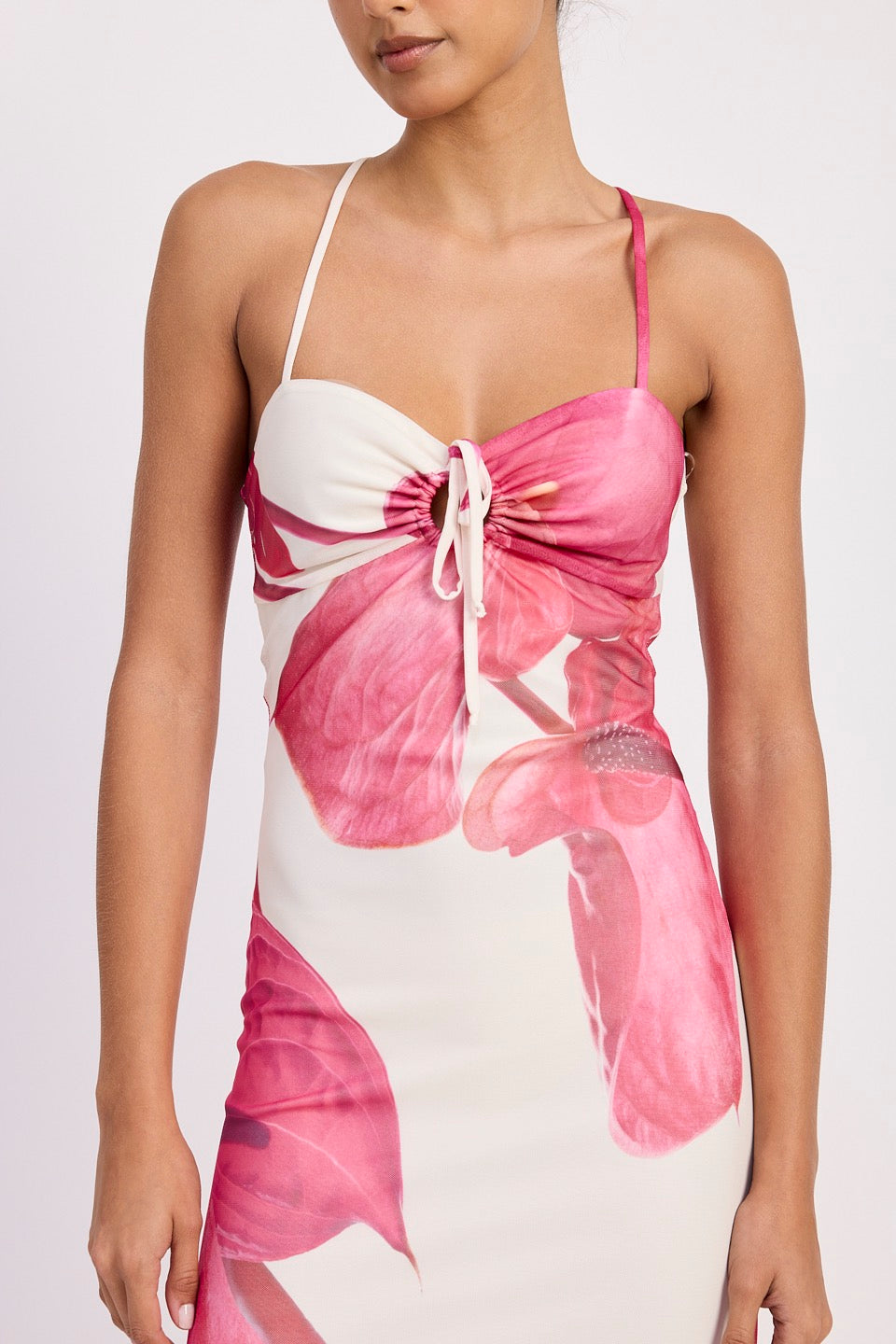 Floral Mesh Maxi Dress