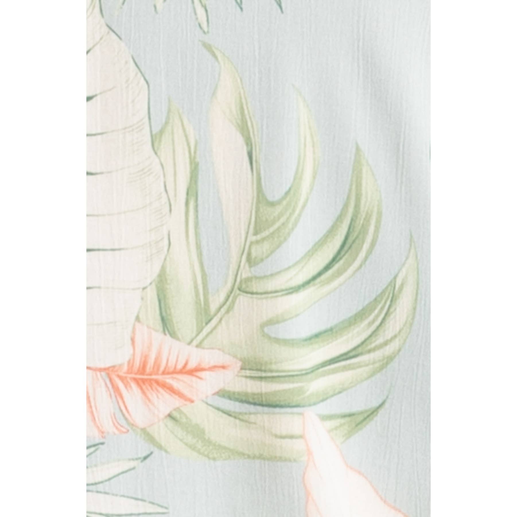 Tropical 3/4 Sleeve Tie Front Top