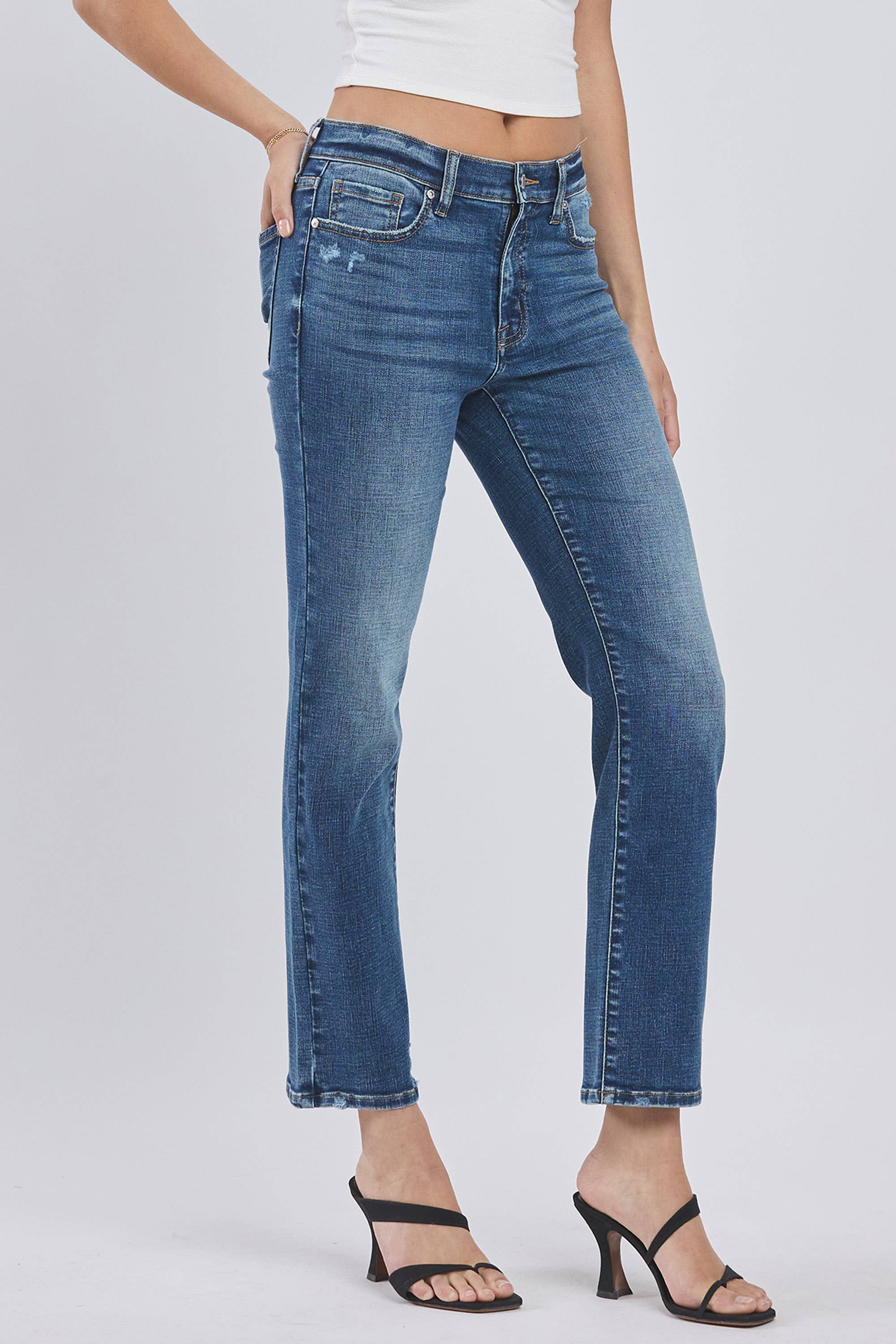 Ember Mid Rise Slim Straight Ankle