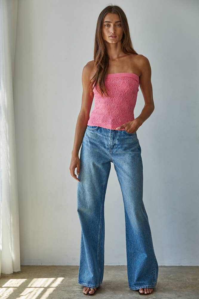 Seamless Jacquard Tube Top