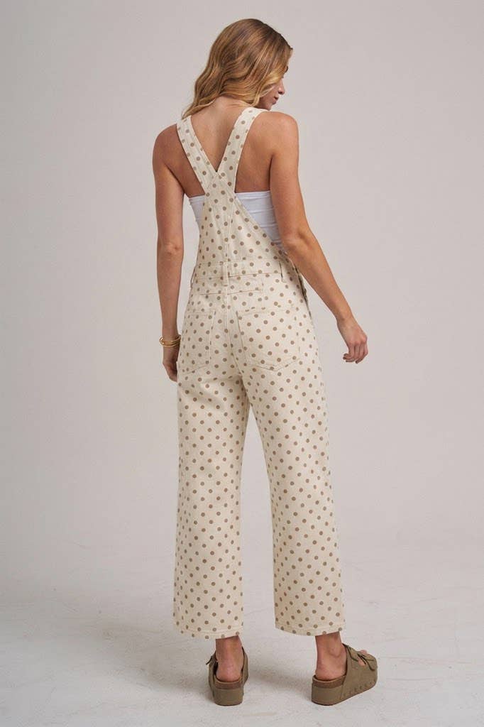 Polka Dot Twill Overall Jumpsuit