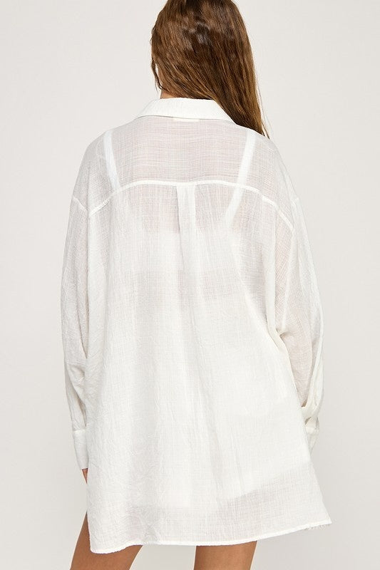 Oversize Button Down Top/ Cover Up (RESTOCK)