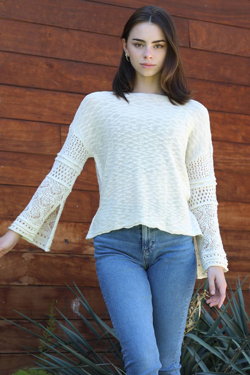 Lightweight Flare Sleeve Sweater