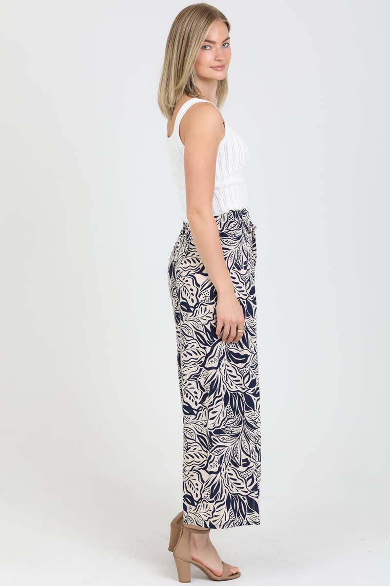 Tie Waist Wide Leg Pants