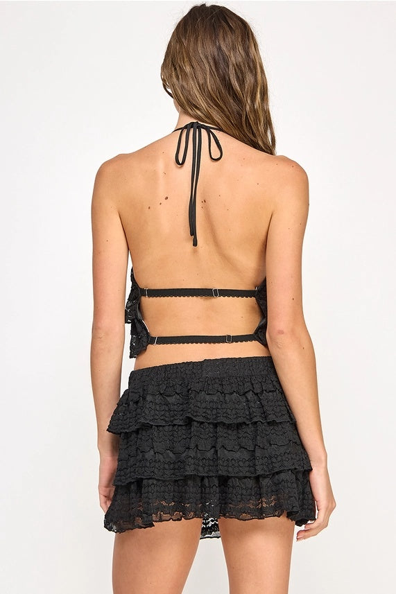 Ruffle Halter Top & Shorts Set (sold separately)