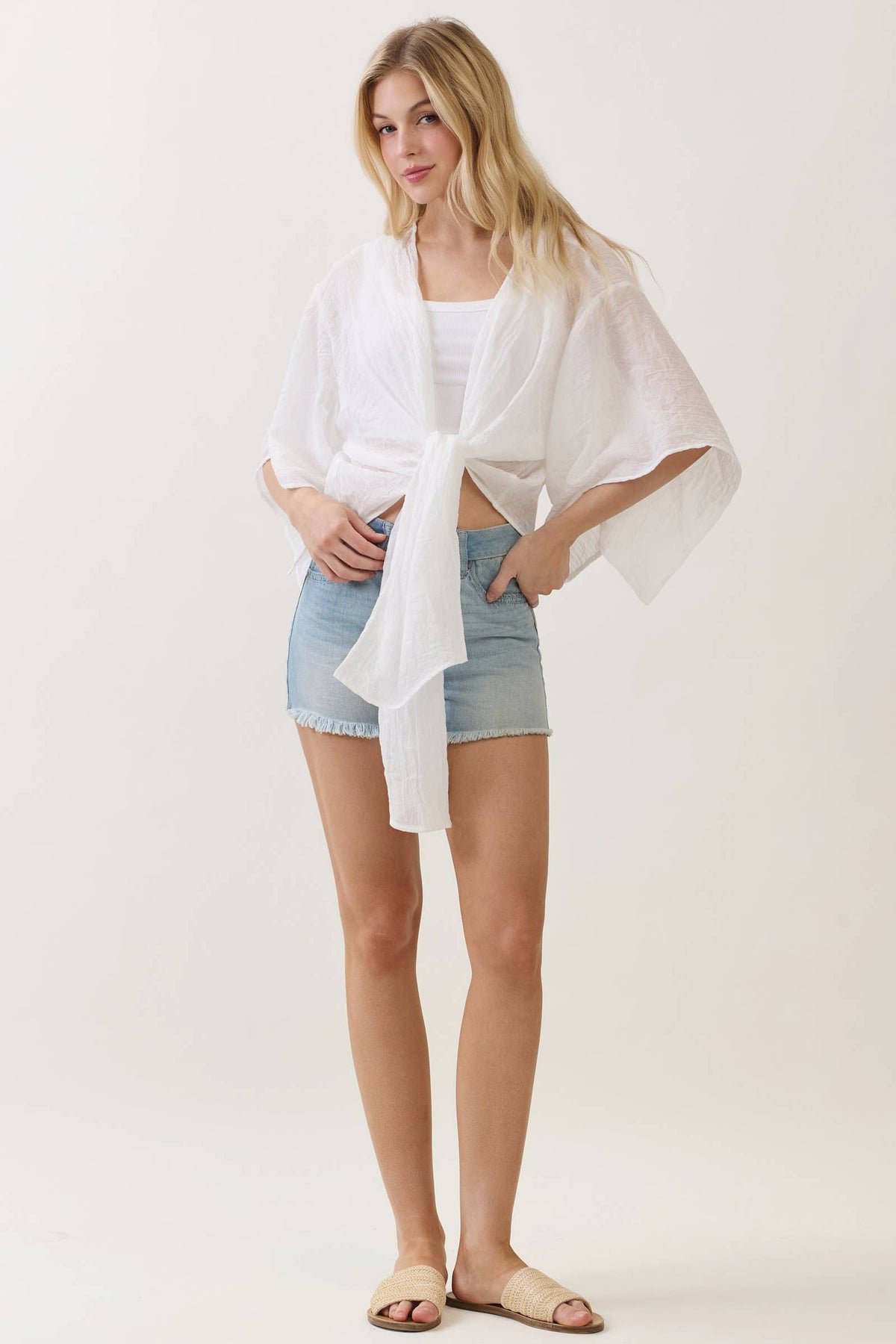 Open Front Tie Cardigan