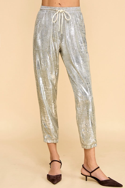 Metallic Drawstring Pants (FINAL SALE)