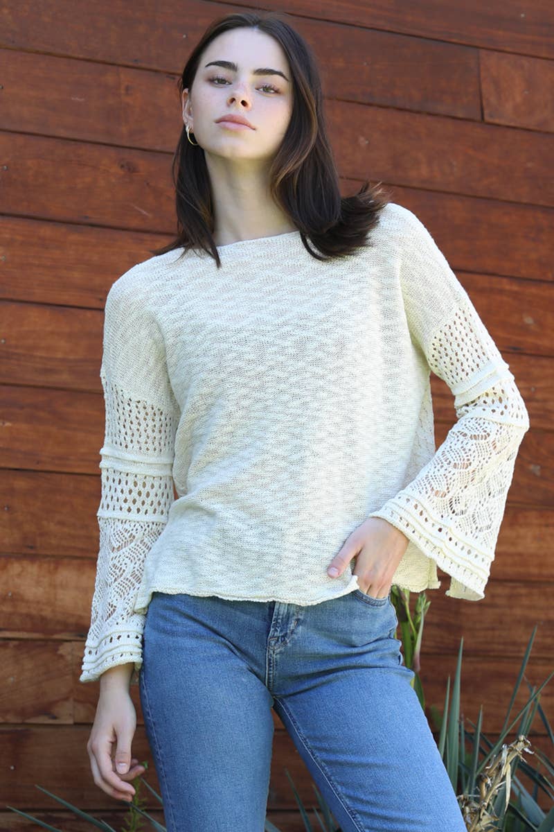 Lightweight Flare Sleeve Sweater