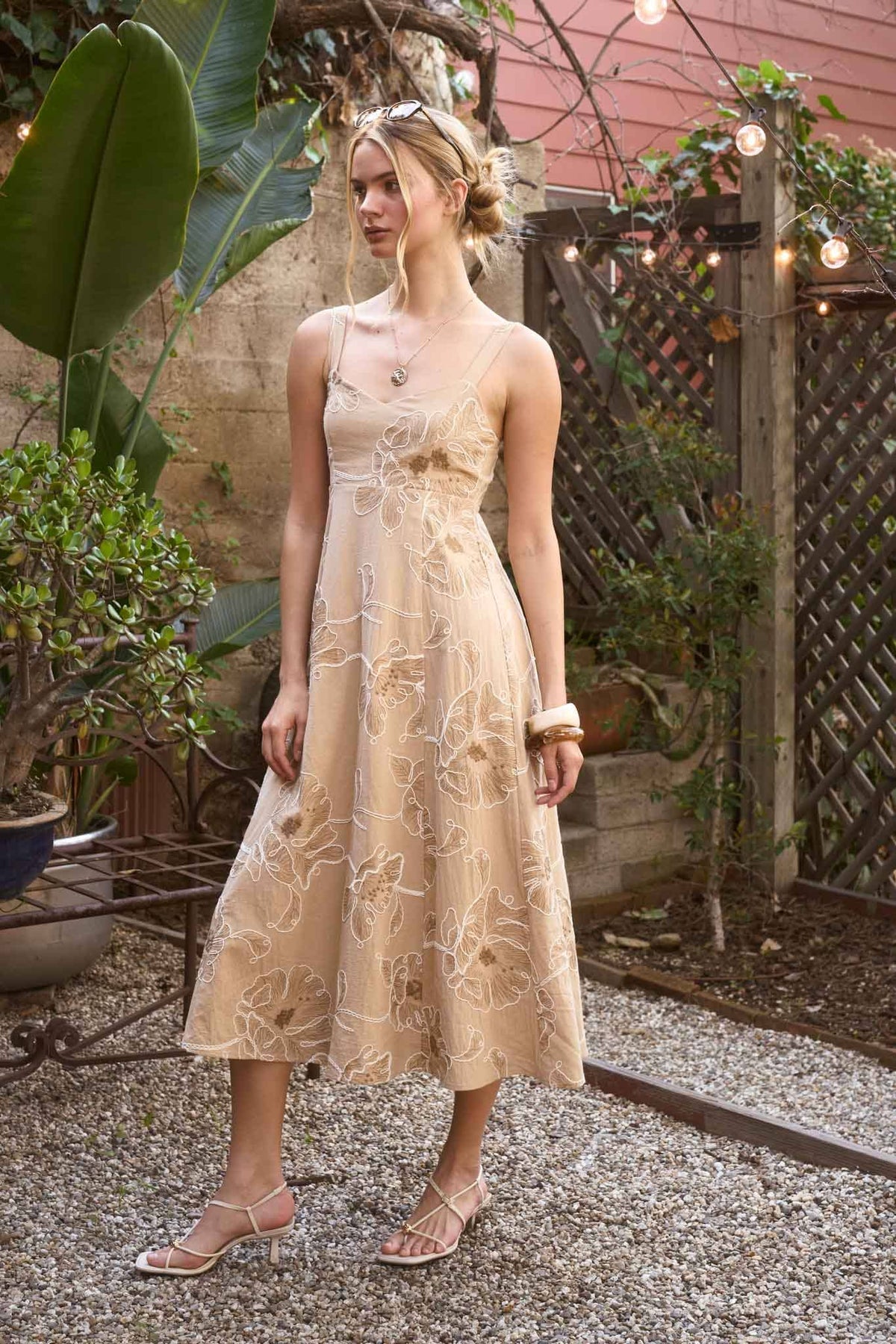 Floral Embroidered Midi Dress