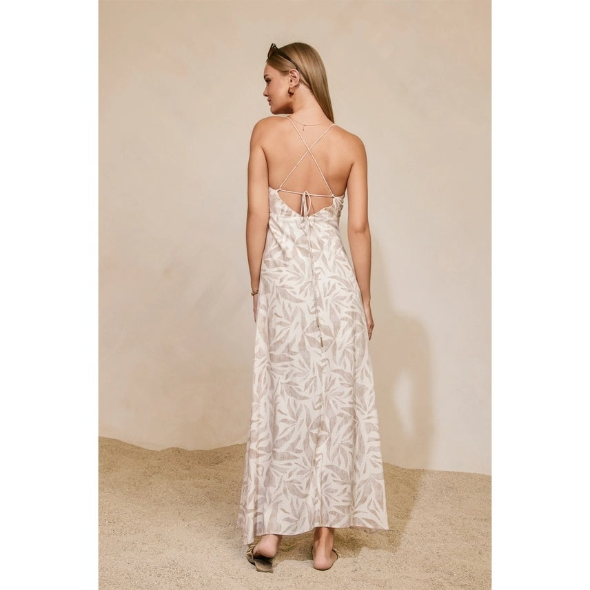 Driftwood Dreams Tie Front Maxi Dress