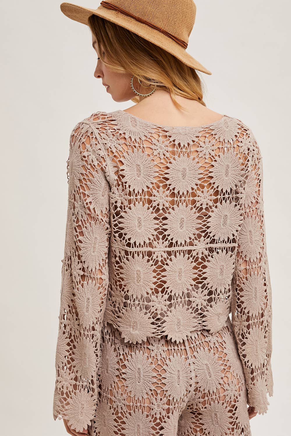 Crochet Cropped L/S Top