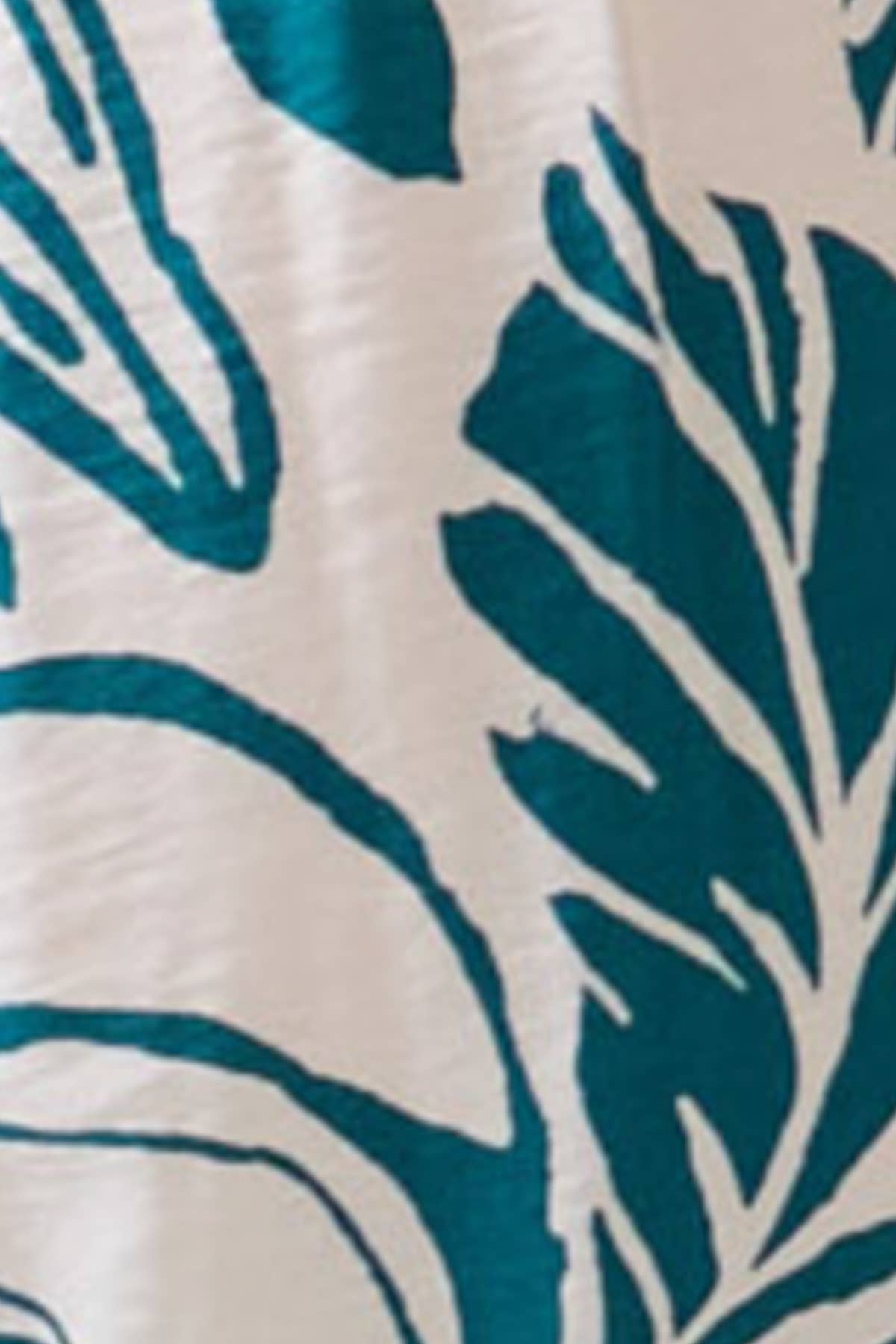 Leaf Print Smock Waist Pants