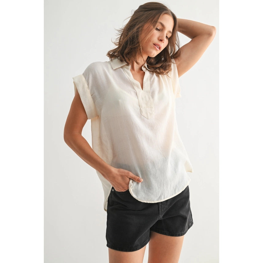 Textured S/S Top