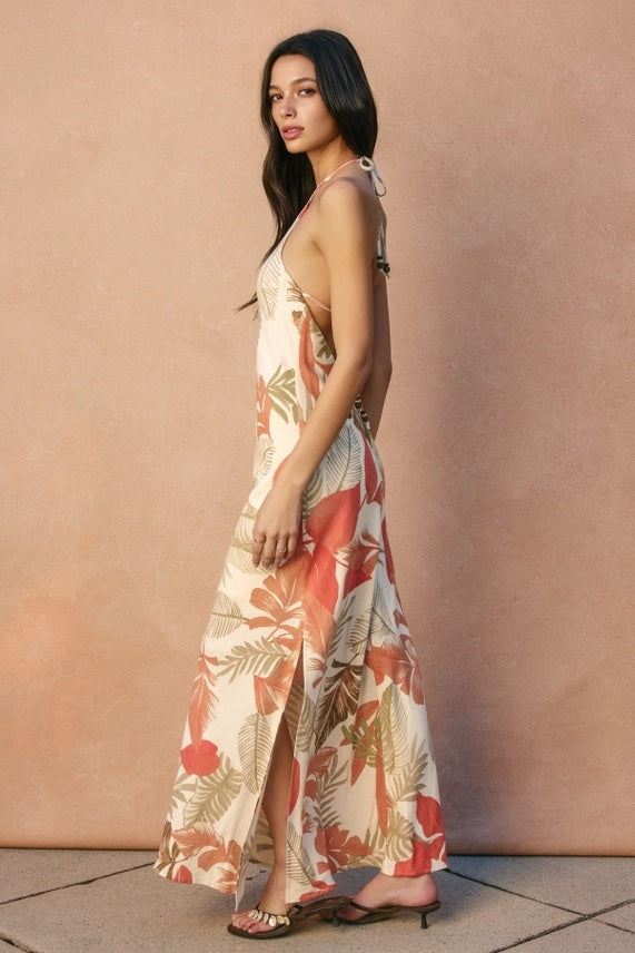 Island Halter Neck Maxi Dress