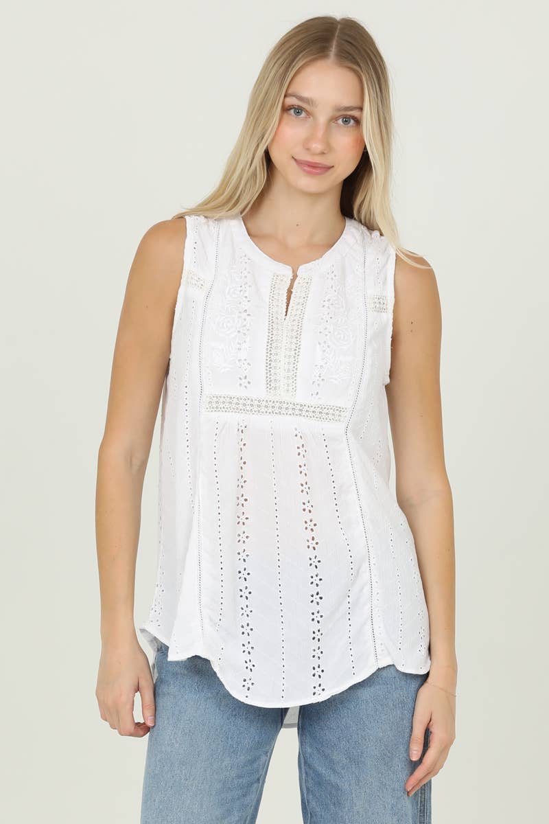 Eyelet Notch Front Top