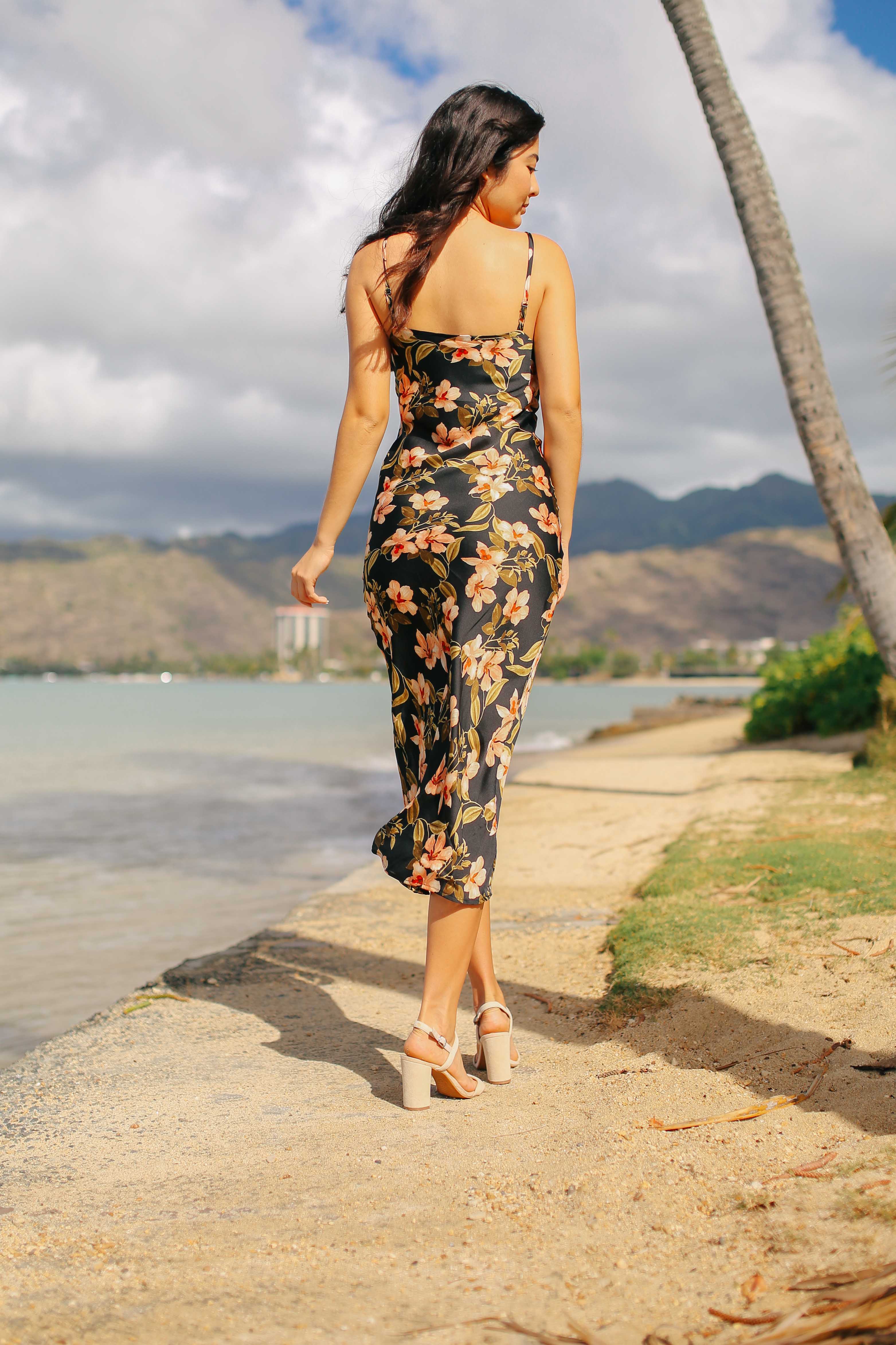 Silky Floral Slip Maxi Dress