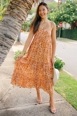 Tiered Floral Midi Dress