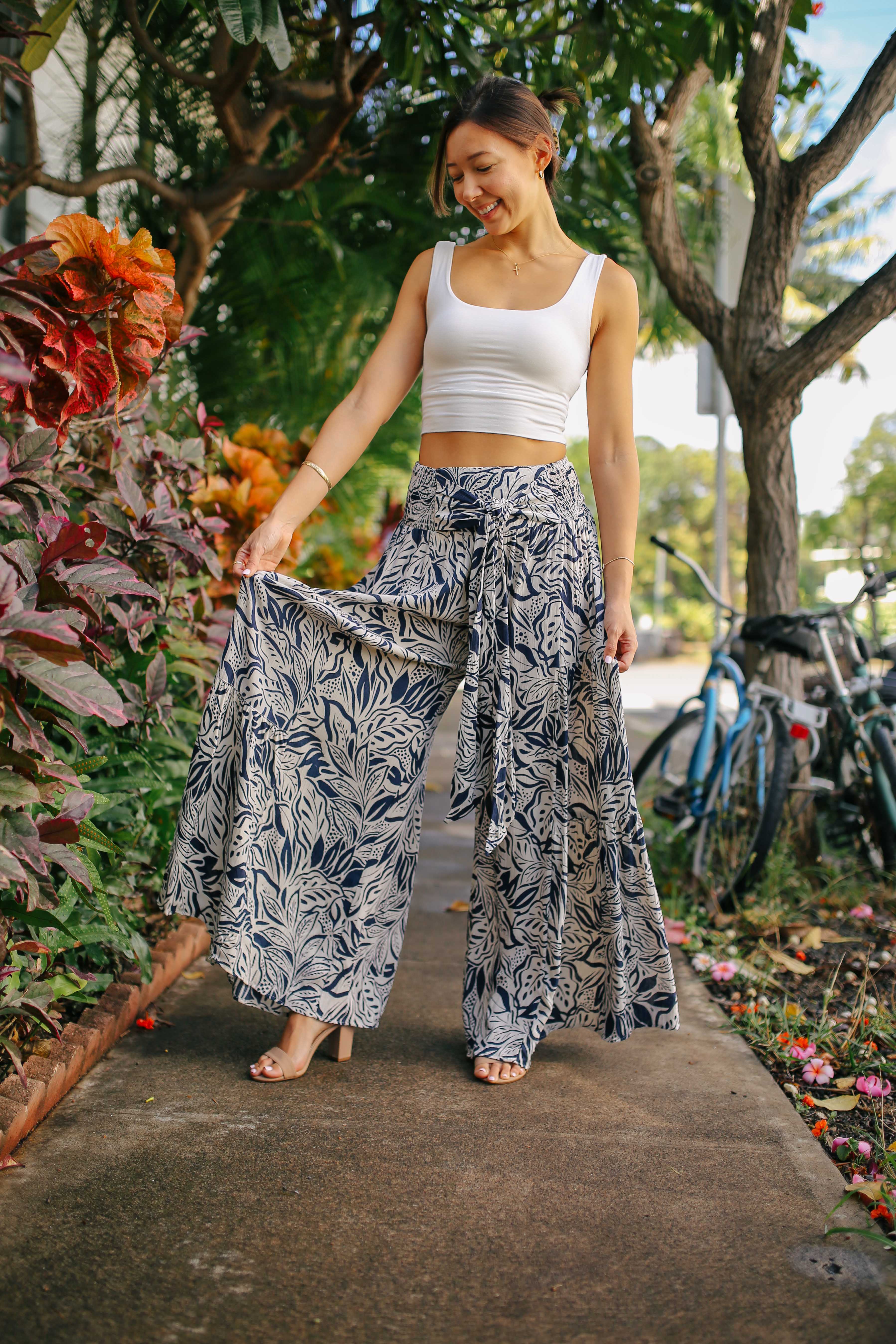 Tiered Ultra Wide Leg Pants