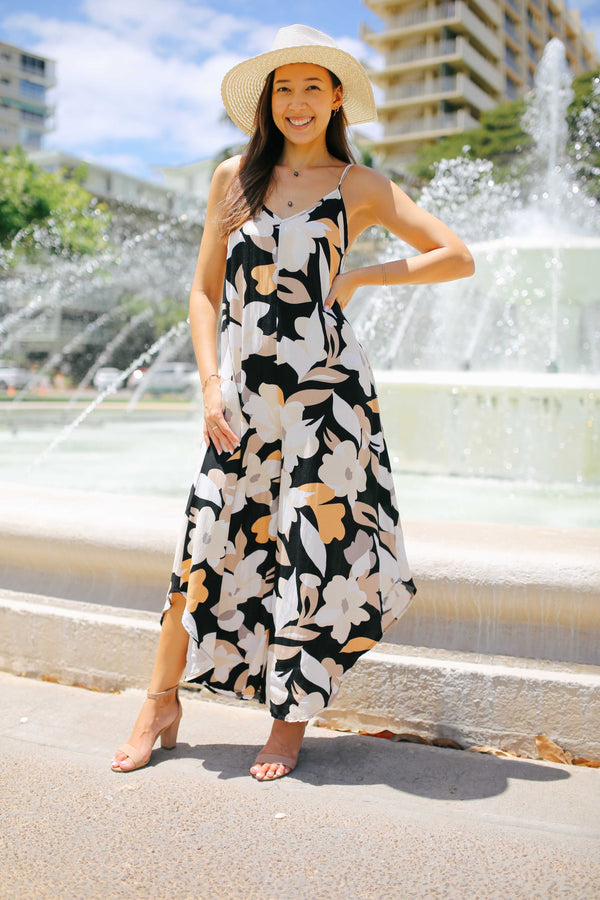 Abstract Floral Slouchy Jumpsuit