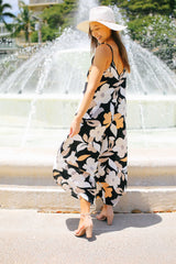 Abstract Floral Slouchy Jumpsuit