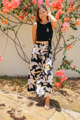 Abstract Floral Wide Leg Pants