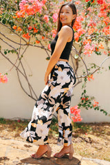 Abstract Floral Wide Leg Pants