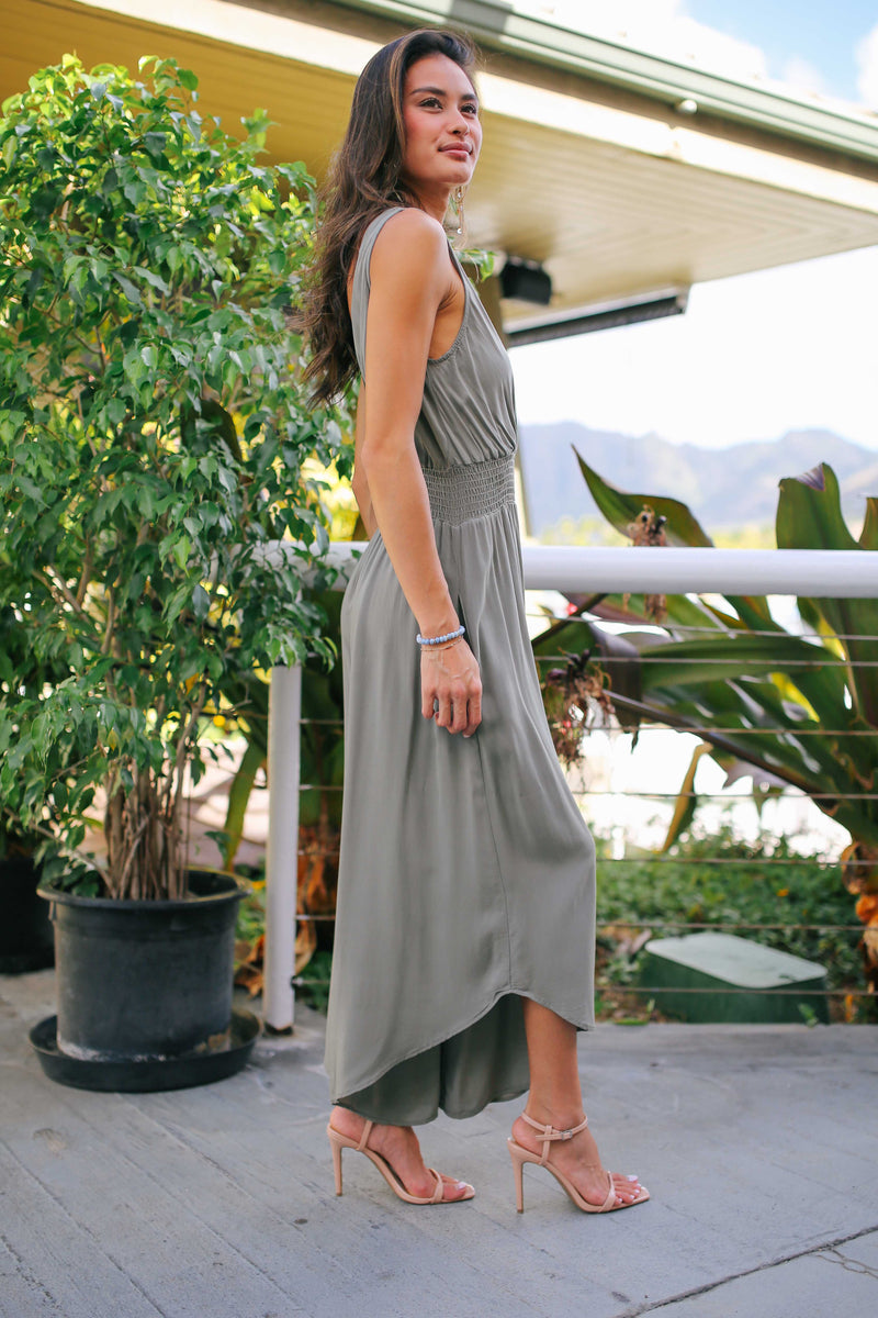 Smock Waist Jumpsuit (4 colors)