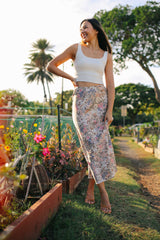 Satin Floral Slip Skirt (2 colors)