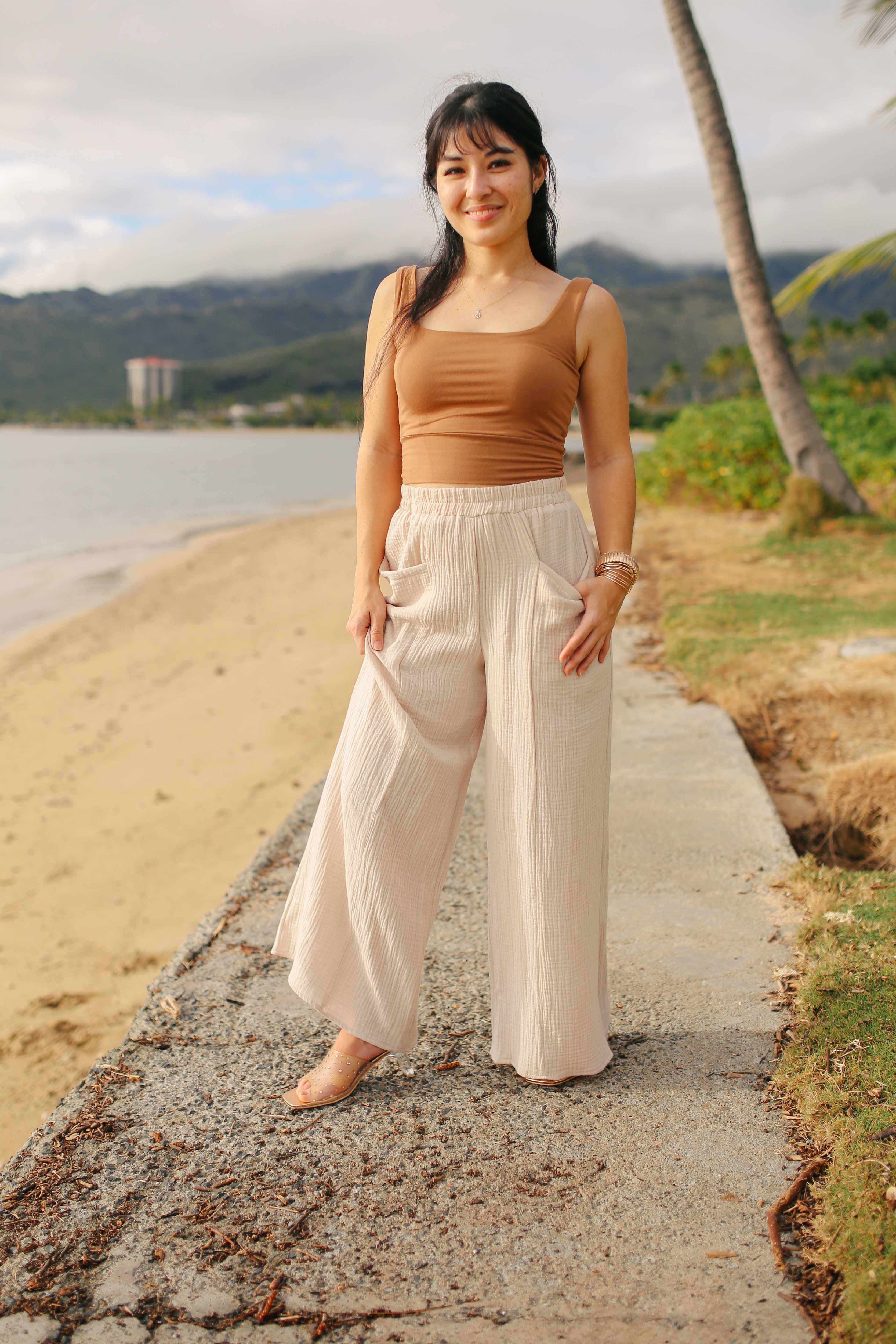 Patch Pocket Gauze Crop Pant