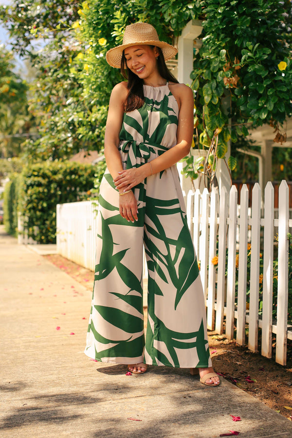 Abstract Halter Jumpsuit