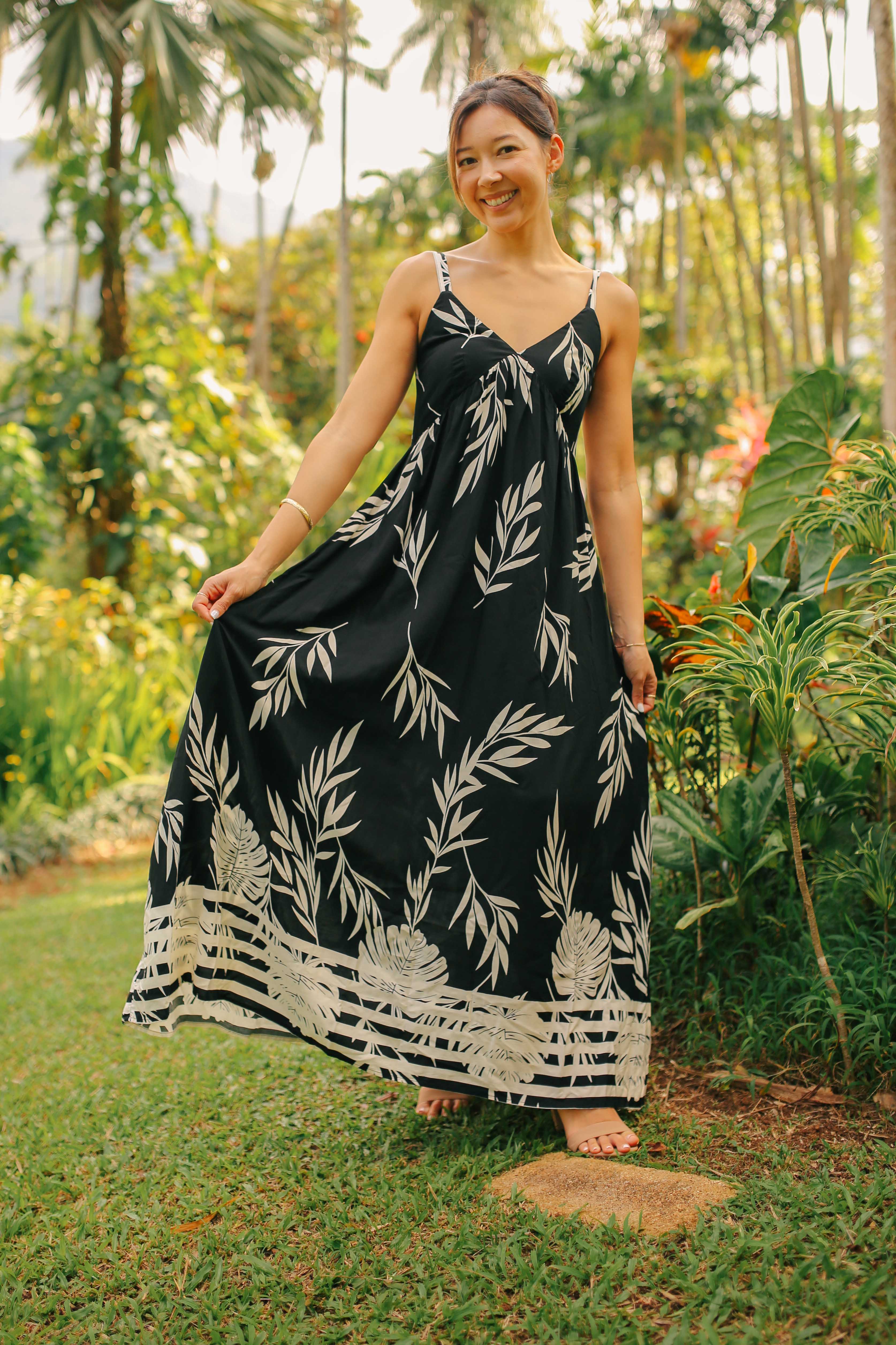 Bamboo Border Print Maxi Dress