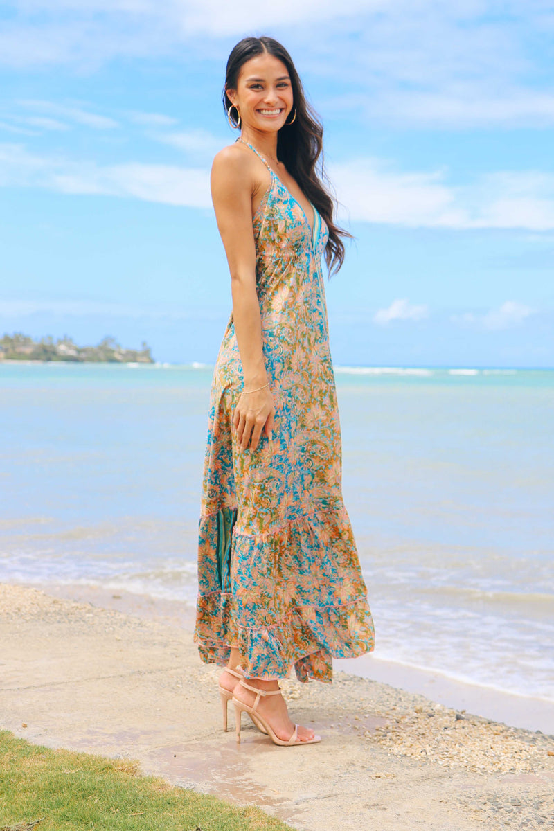 Seashell Boho Style Maxi Dress