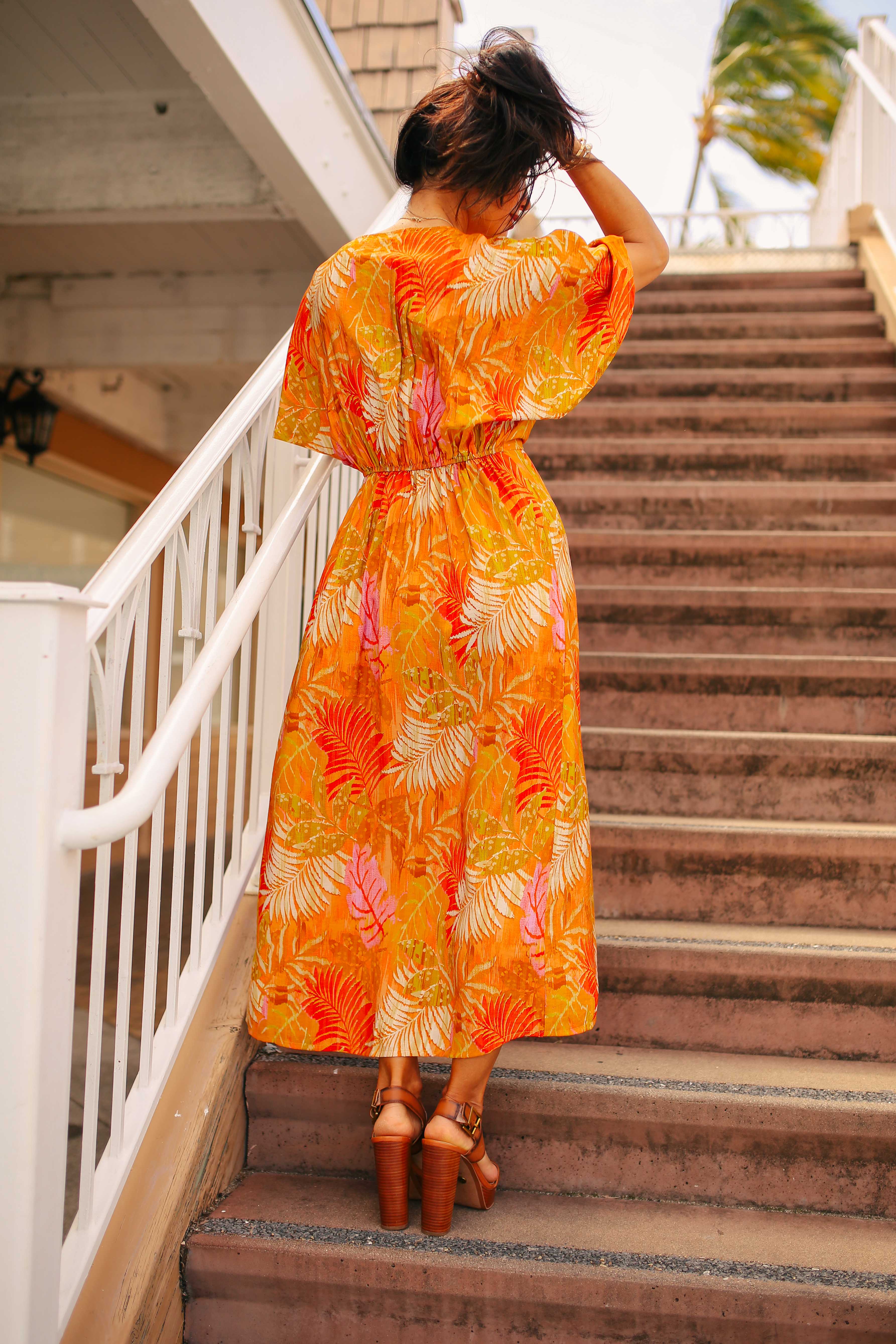 Twist Front Angel Sleeve Midi Dress