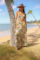 Palm Print Halter Top/ Skirt Set (sold separately)