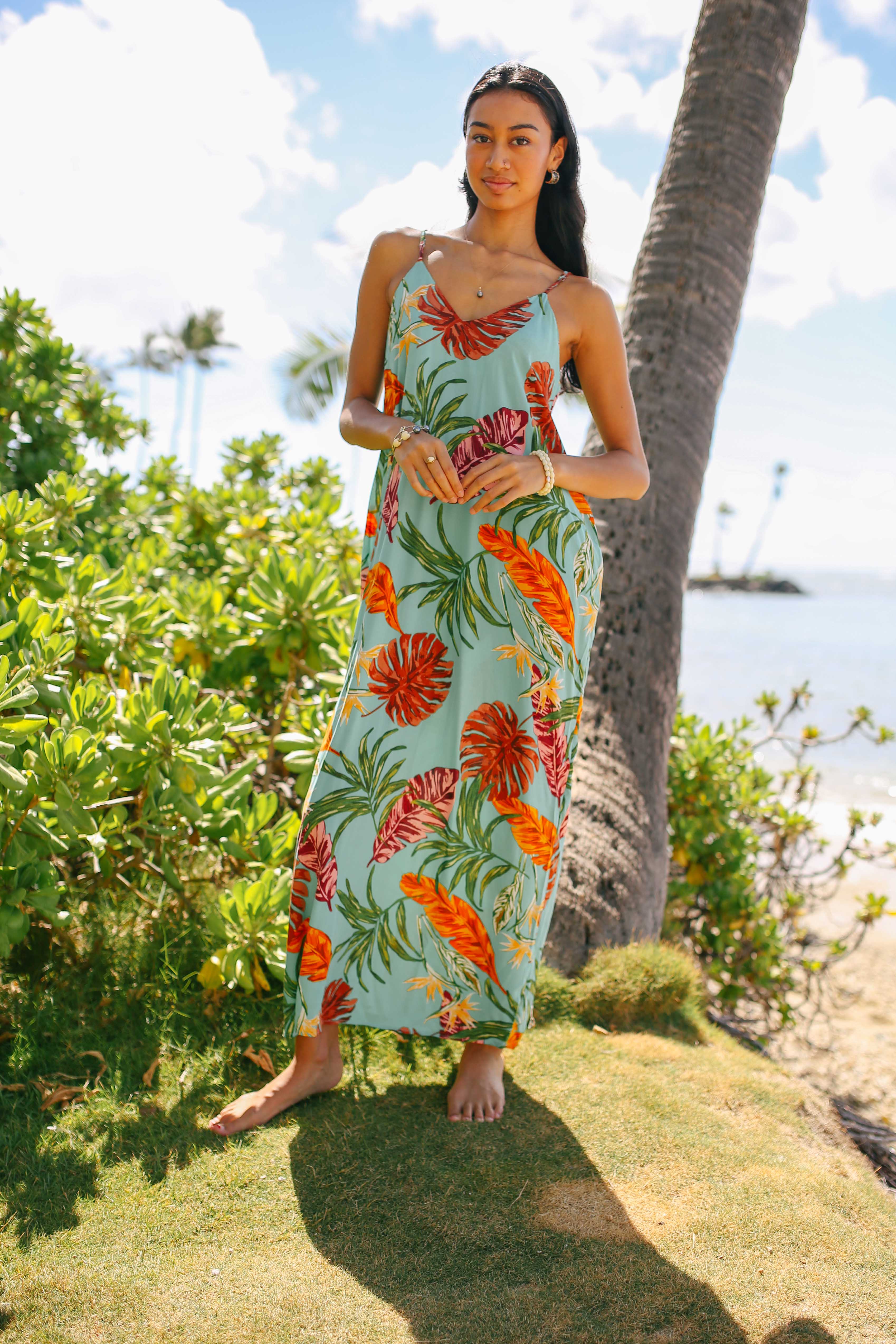 Monstera Pocket Maxi Dress