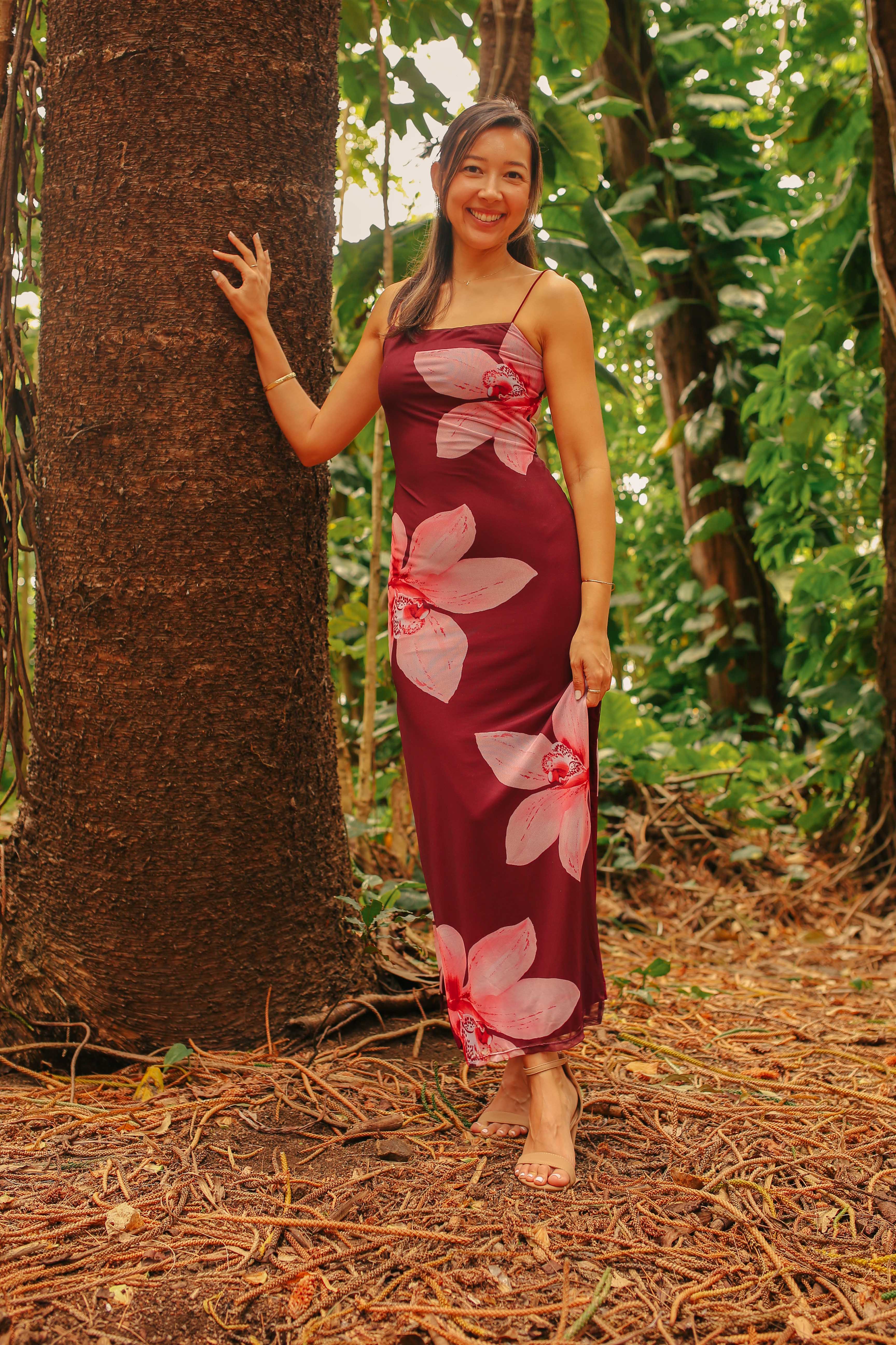 Orchid Cage Back Maxi Dress