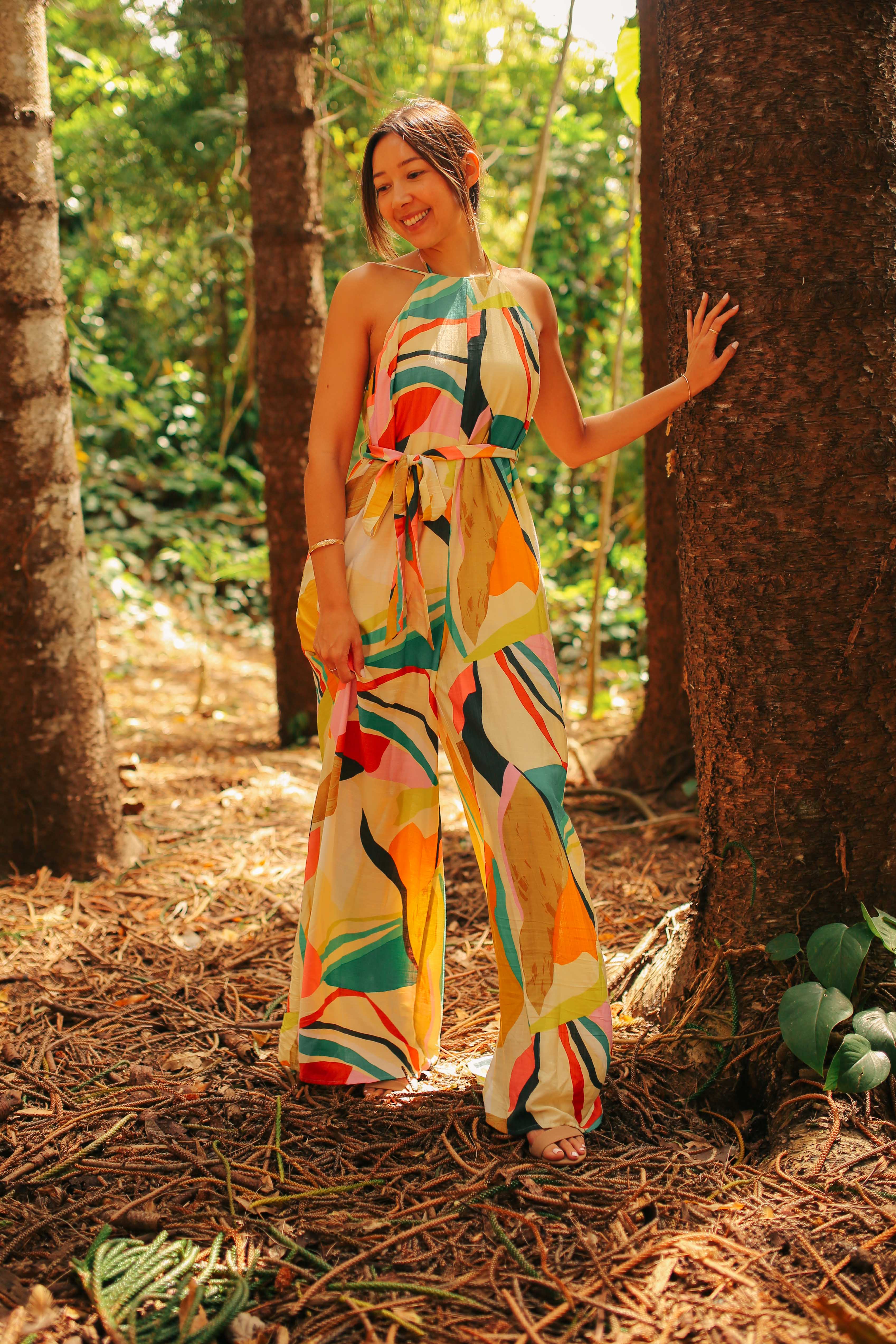 Multicolor Halter Jumpsuit
