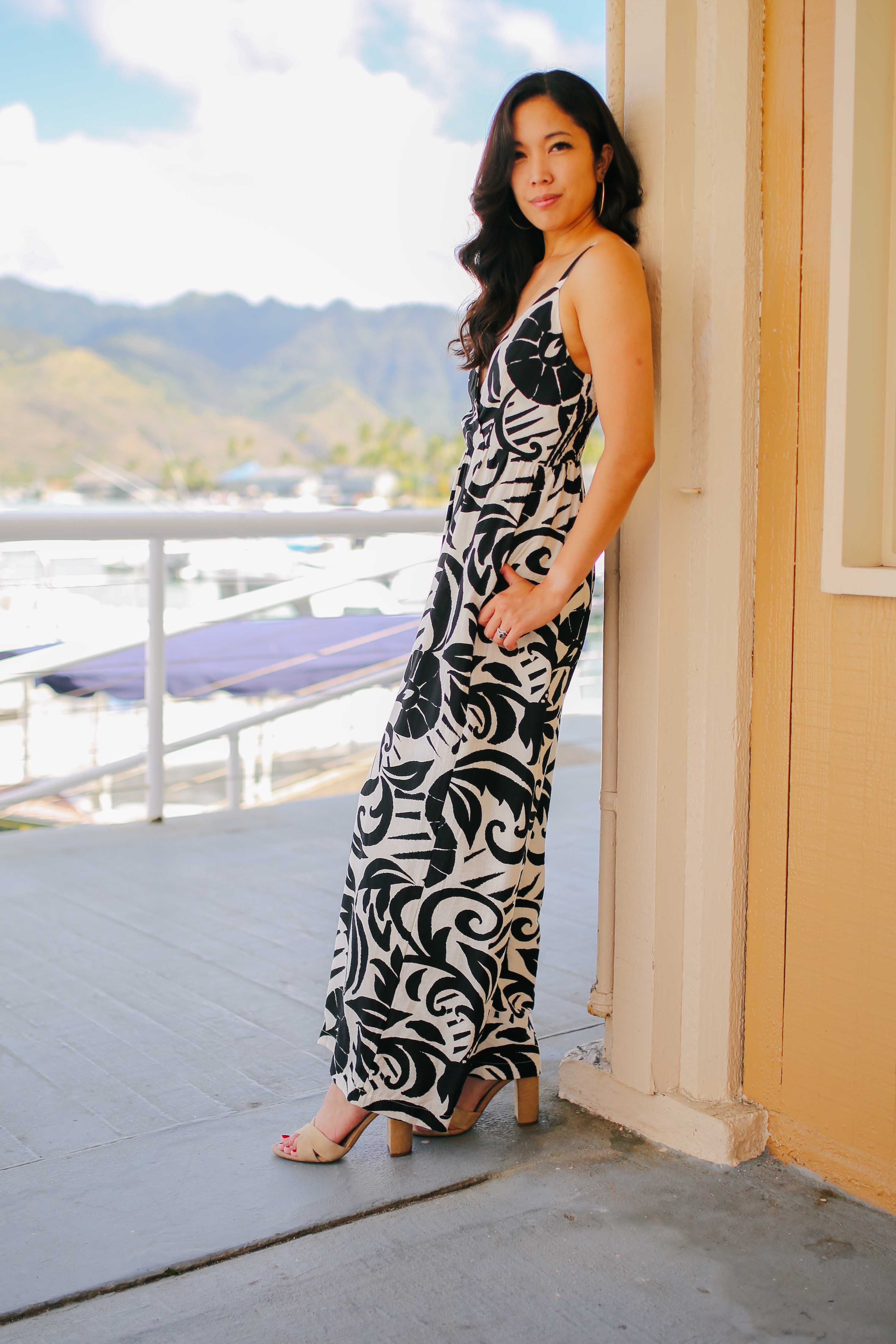 Contrast Print Jumpsuit