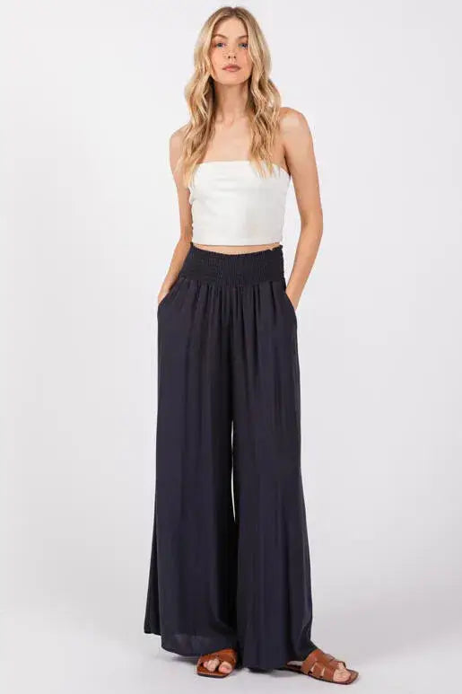 Heavy Gauze Wide Leg Pants