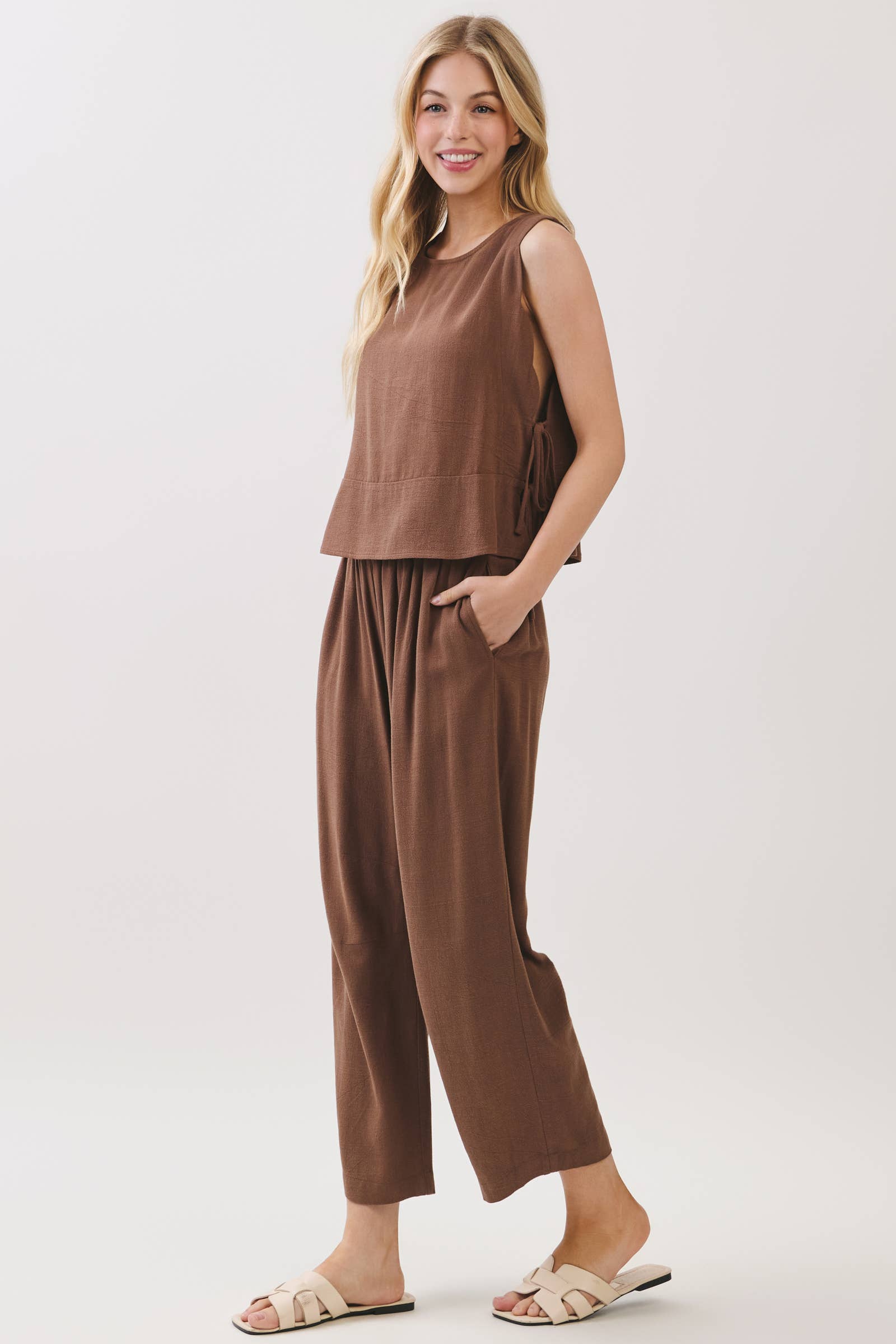Smocked Waist Barrel Pants