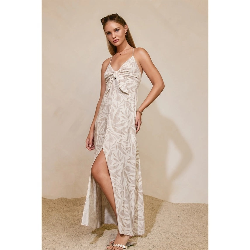 Driftwood Dreams Tie Front Maxi Dress